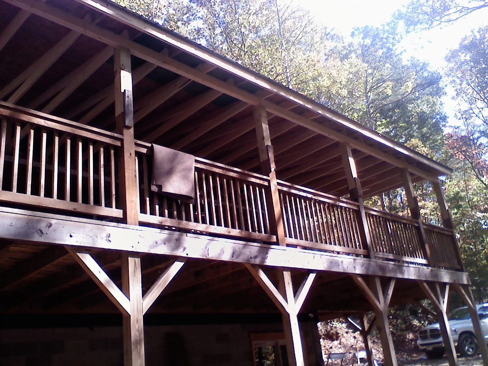 Timber framing under a new elevated porch and deck — Roof Leak Repair in Dawson by Roofing Brothers